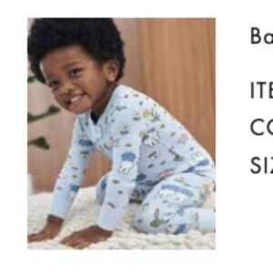 Hanna Andersson Easter Baby Miffy 2-Way Zip Footie Sleeper Pajamas Rabbit Bunny